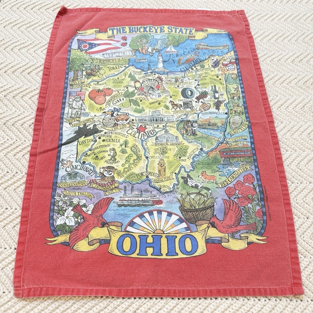 Kay Dee‎ Designs Ohio The Buckeye State Poster Style Tea Towel Hanging Decor